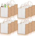 Cunno Mini Burlap Tote Bags 12 Pc - Small Reusable Gift Bags