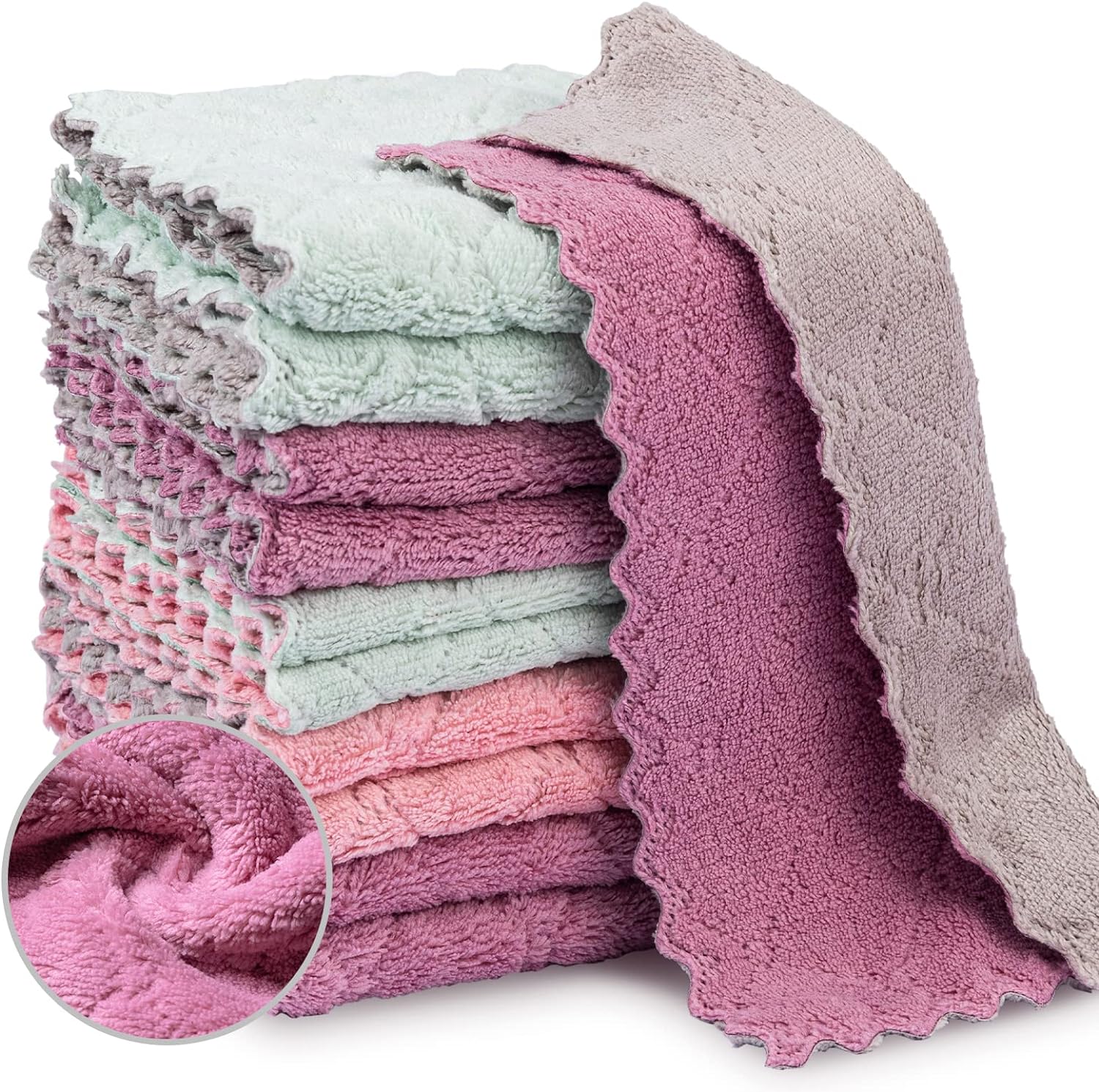 Fast Drying Kitchen Cloth Towels - Reusable & Absorbent - Bessrung