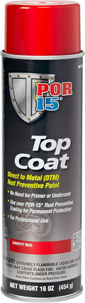 POR-15 Top Coat Spray Paint Safety Red - Durable Direct-to-Metal