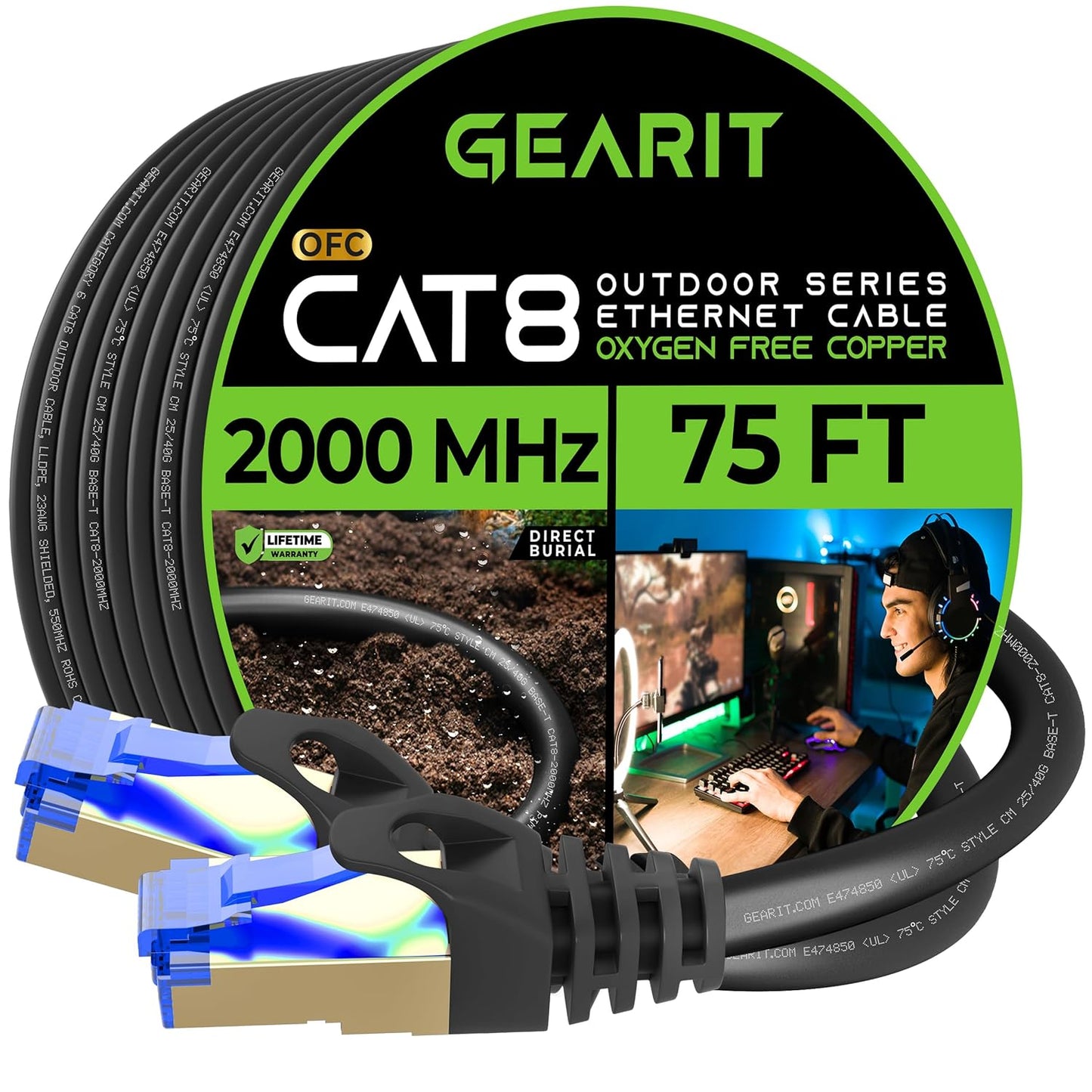 High-Speed Cat8 Shielded Cable - 40Gbps