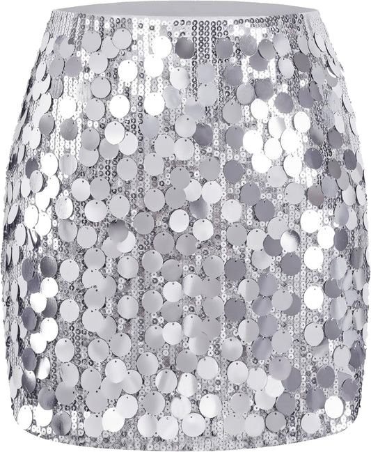 MANER Women's Sequin Skirt for Night Out and Party Events