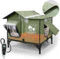 Indestructible Large Heated Cat House for Outside Winter - Safe Heated