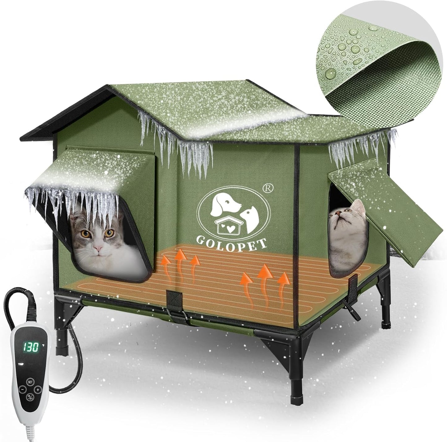 Indestructible Large Heated Cat House for Outside Winter Use