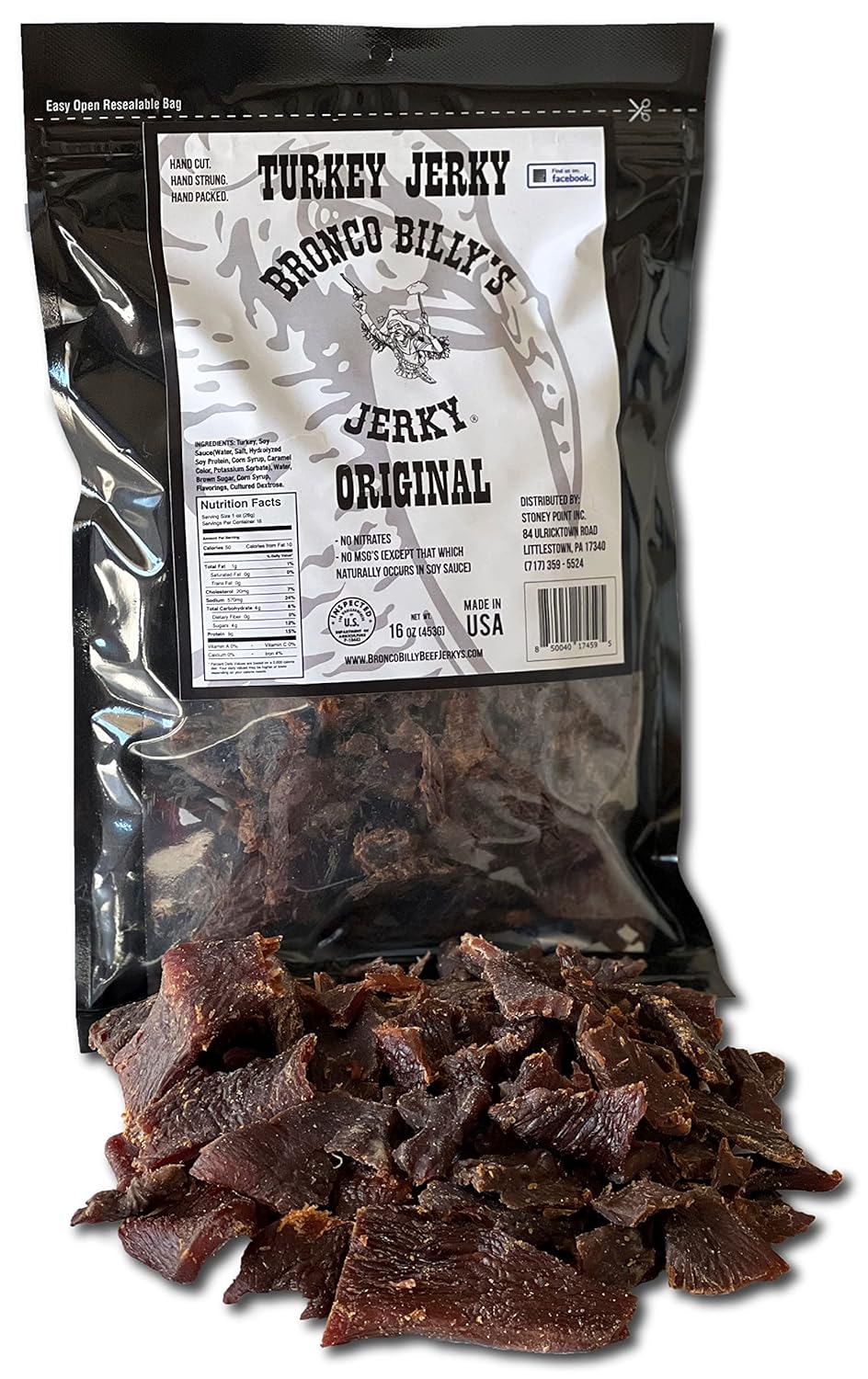 Bronco Billy's Turkey Jerky Original Flavor for Healthy Snacking