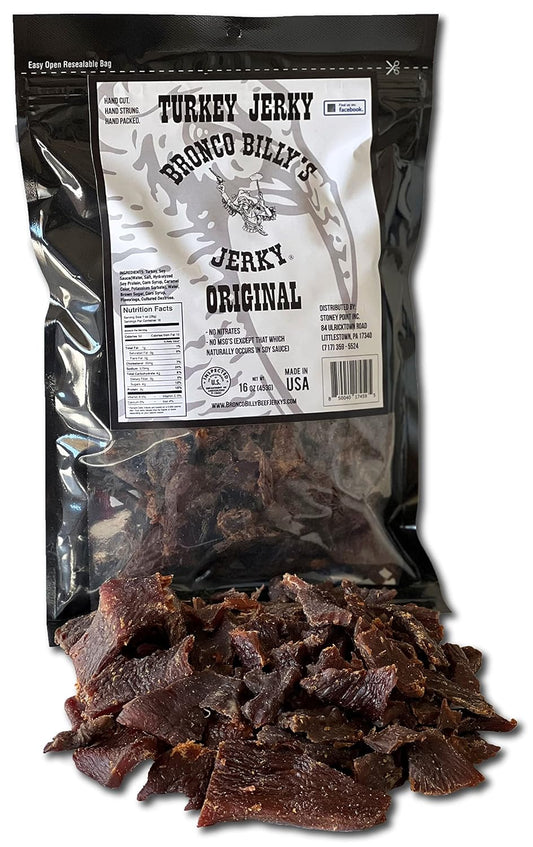 Bronco Billy's Turkey Jerky Original Flavor for Healthy Snacking