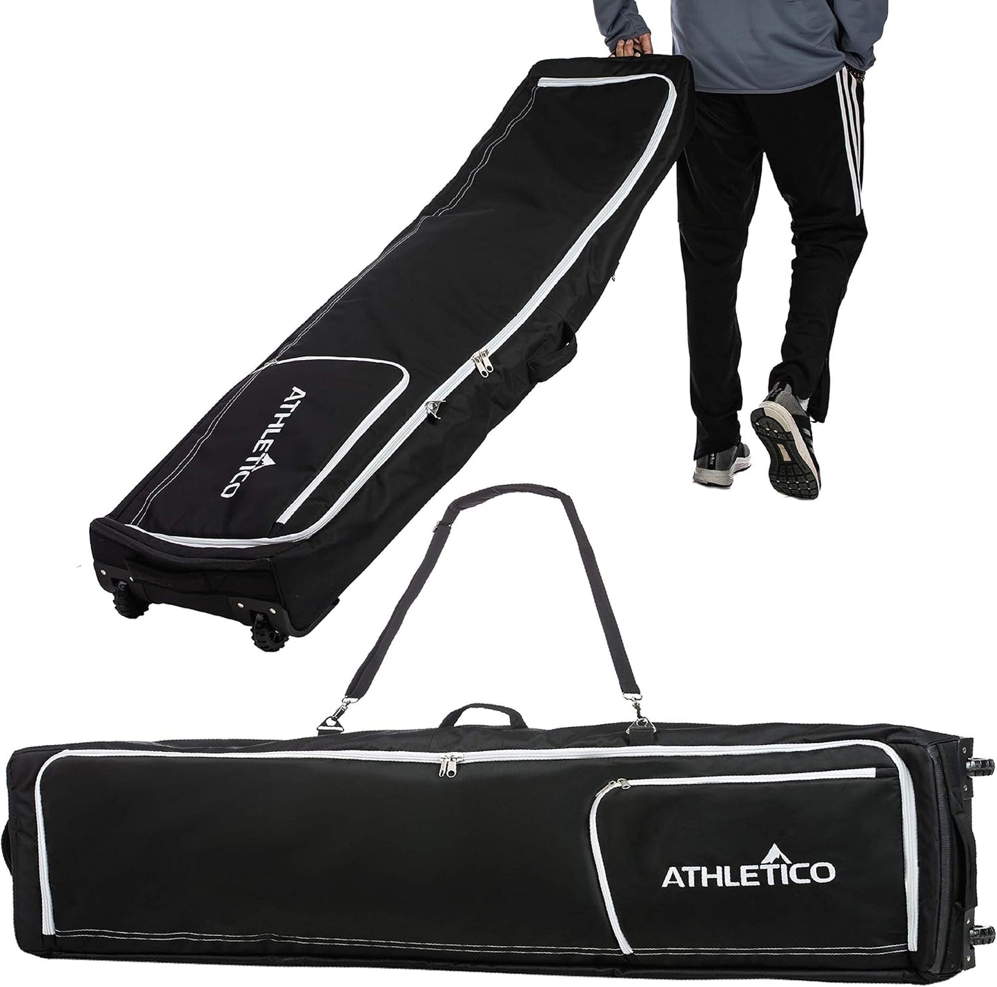 Athletico Rolling Double Ski Bag - Ultimate Air Travel Companion