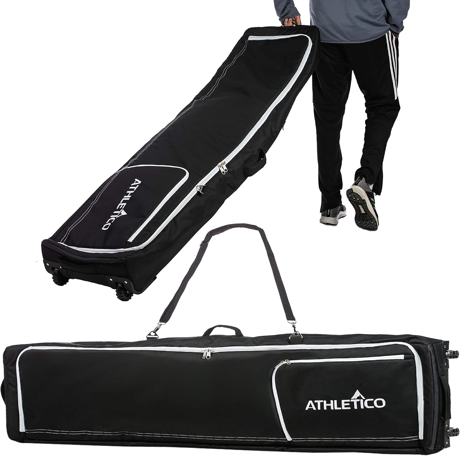 Athletico Rolling Double Ski Bag - Ultimate Air Travel Companion