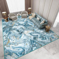 Washable Area Rug 4ftx6ft Blue Gold - Starry Sky Low Pile Rug