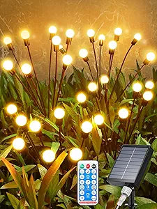 Swaying Solar Firefly Lights Outdoor with Remote Control - 4 Pack