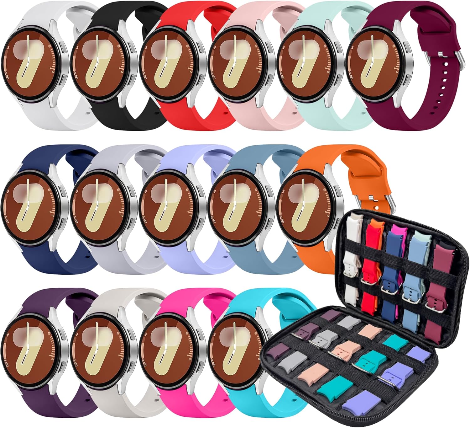15-Pack Galaxy Watch Silicone Bands by QUANFUN