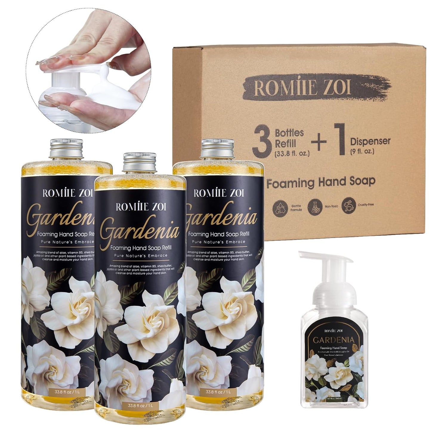 ROMIIE ZOI Gardenia Foaming Hand Soap Refills - 3 Pack