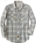 Men's Casual Western Style Pearl Snap Shirts by Dubinik Long Sleeve