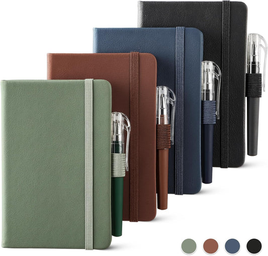 NETANY 4-Pack Mini Leather Journals 416 Pages