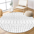 Lahome Moroccan Round Rug 4ft Washable Non-Slip - Soft Low-Pile