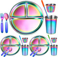 Yinder 21 Pcs Stainless Steel Kids Dinner Set for Easy Meals