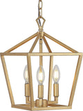Pagoda Lantern Dimmable Adjustable Metal LED Pendant - Antique Gold