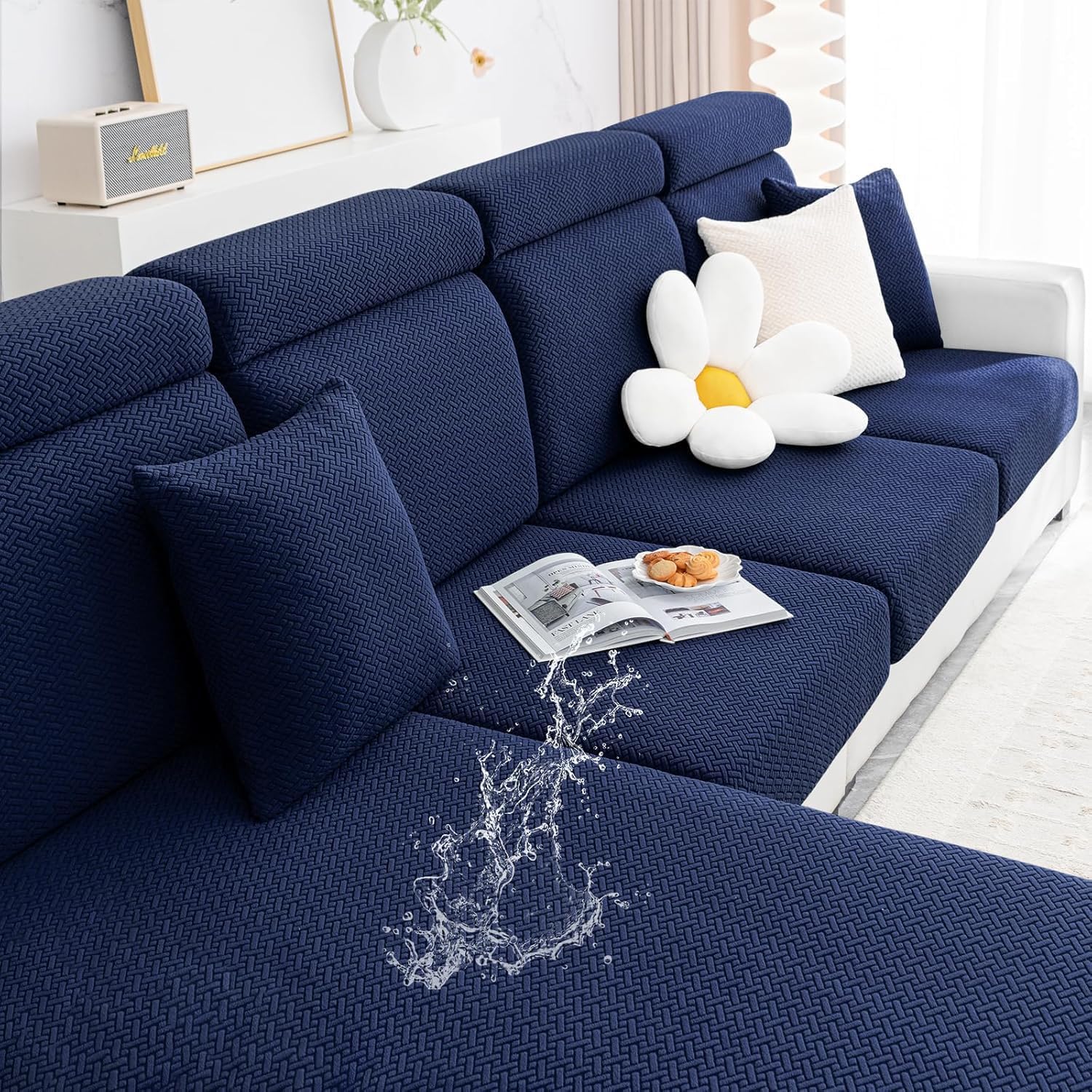 Smiry Waterproof Couch Cushion Covers for Pets and Kids