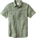 Mens Short Sleeve Button Down Work Shirt - Cotton Stretch Fit