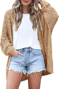 Women's Lightweight Crochet Cardigan - Trendy Oversized Knitwear