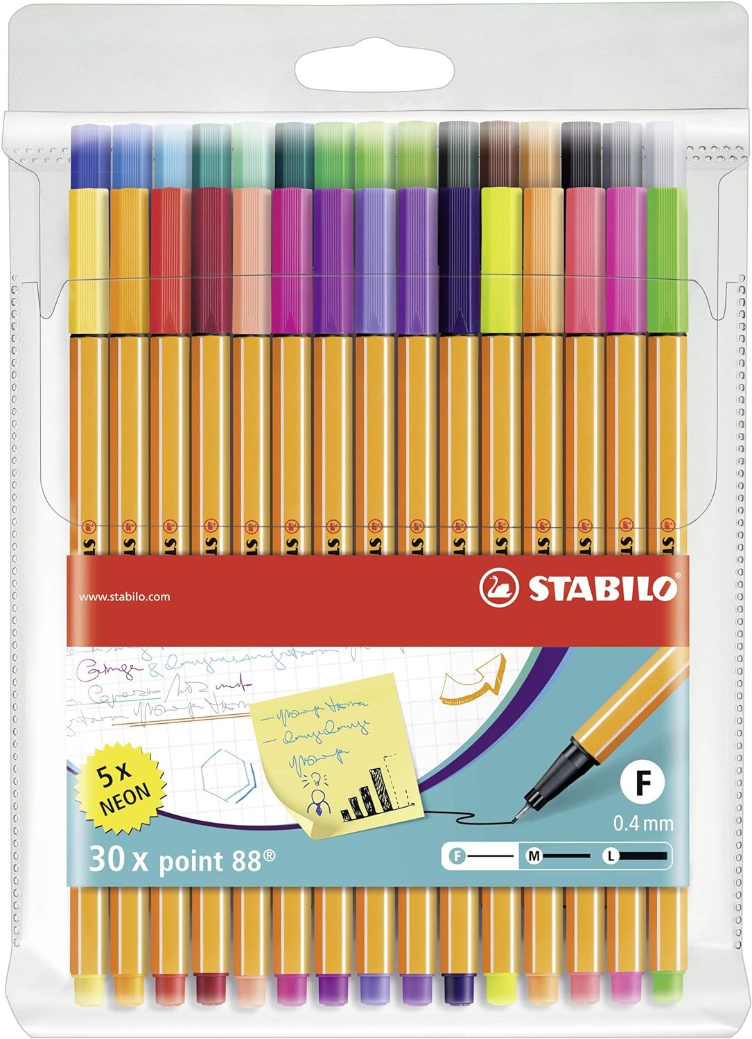 Fineliner STABILO point 88 Pack of 30 Assorted Colors Review