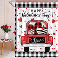Valentines Buffalo Check Plaid Shower Curtain - Farmhouse Love Style
