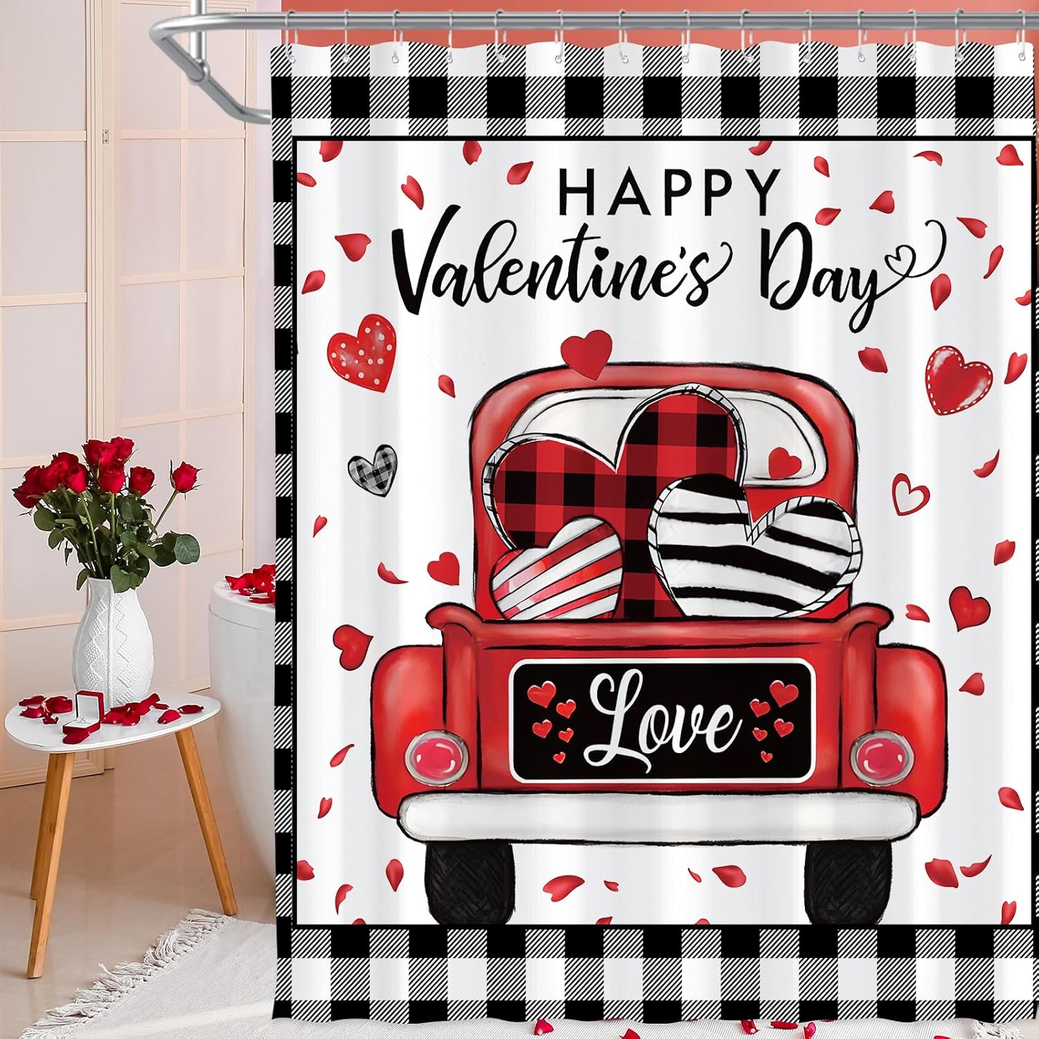 Farmhouse Love Truck Shower Curtain ~ Waterproof, 71x71Inch