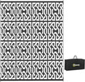 Outdoor Rug 8 ft x 10 ft Black & White Chain - Reversible Patio Mat