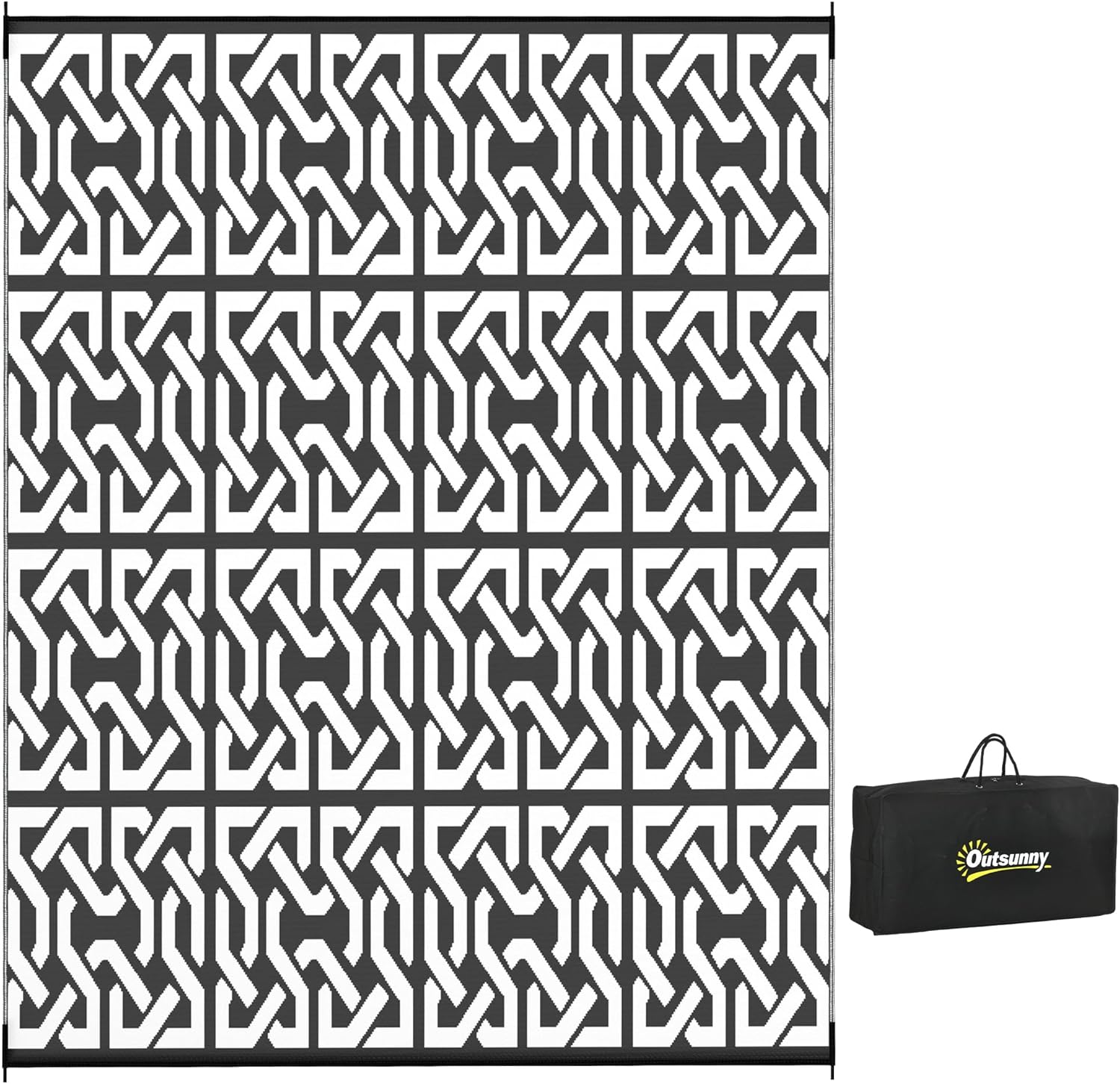 Outsunny Outdoor Rug for Patio, 8ft x 10ft Waterproof Mat