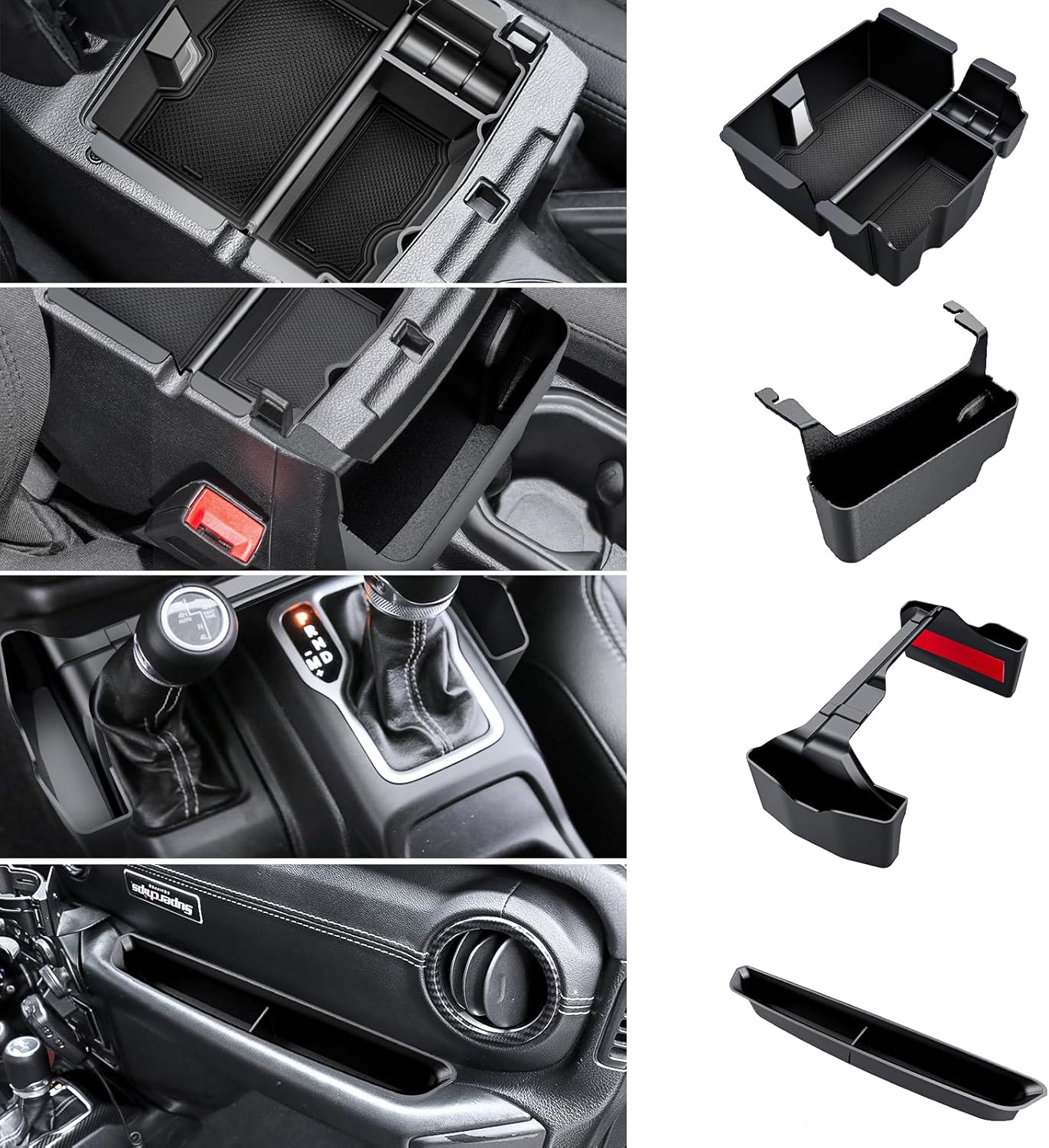 4PCS Center Console Organizer for 2018-2023 Jeep Wrangler JL