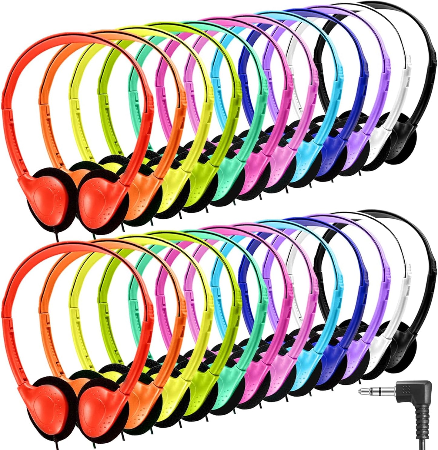 Classroom Headphones Bulk 54 Pack for Students and Travel
