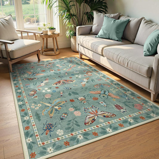 Lahome Insect Washable Small Area Rug, Soft Non-Slip Carpet