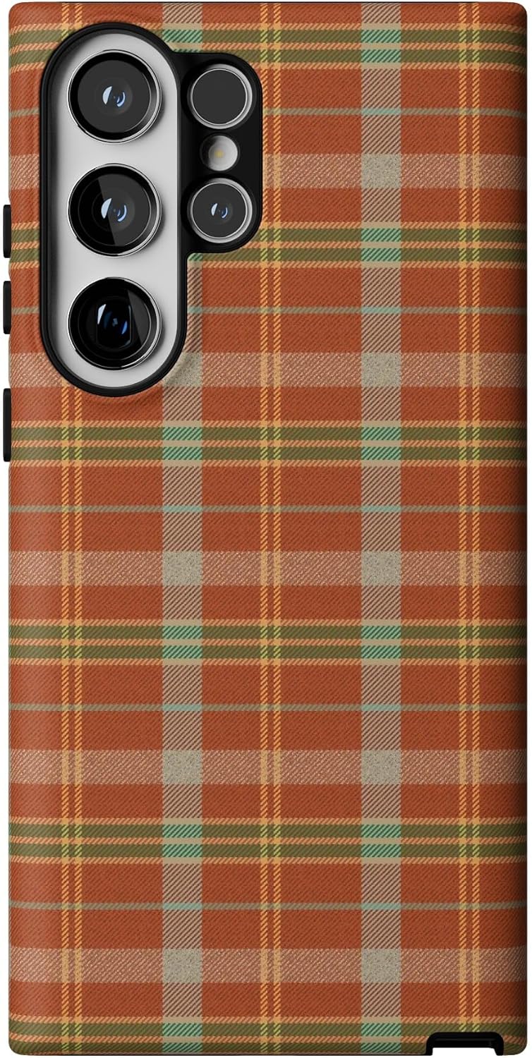 Casely Galaxy S23 Ultra Case - Spiced Chai Fall Plaid Design
