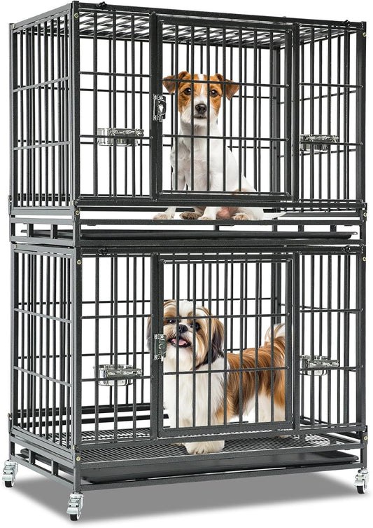Indestructible 37 Inch Heavy Duty Dog Crate for Medium Dogs
