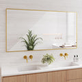 Koonmi Gold Wall Mirror 30x60 in - Brushed Gold Rectangular Mirror