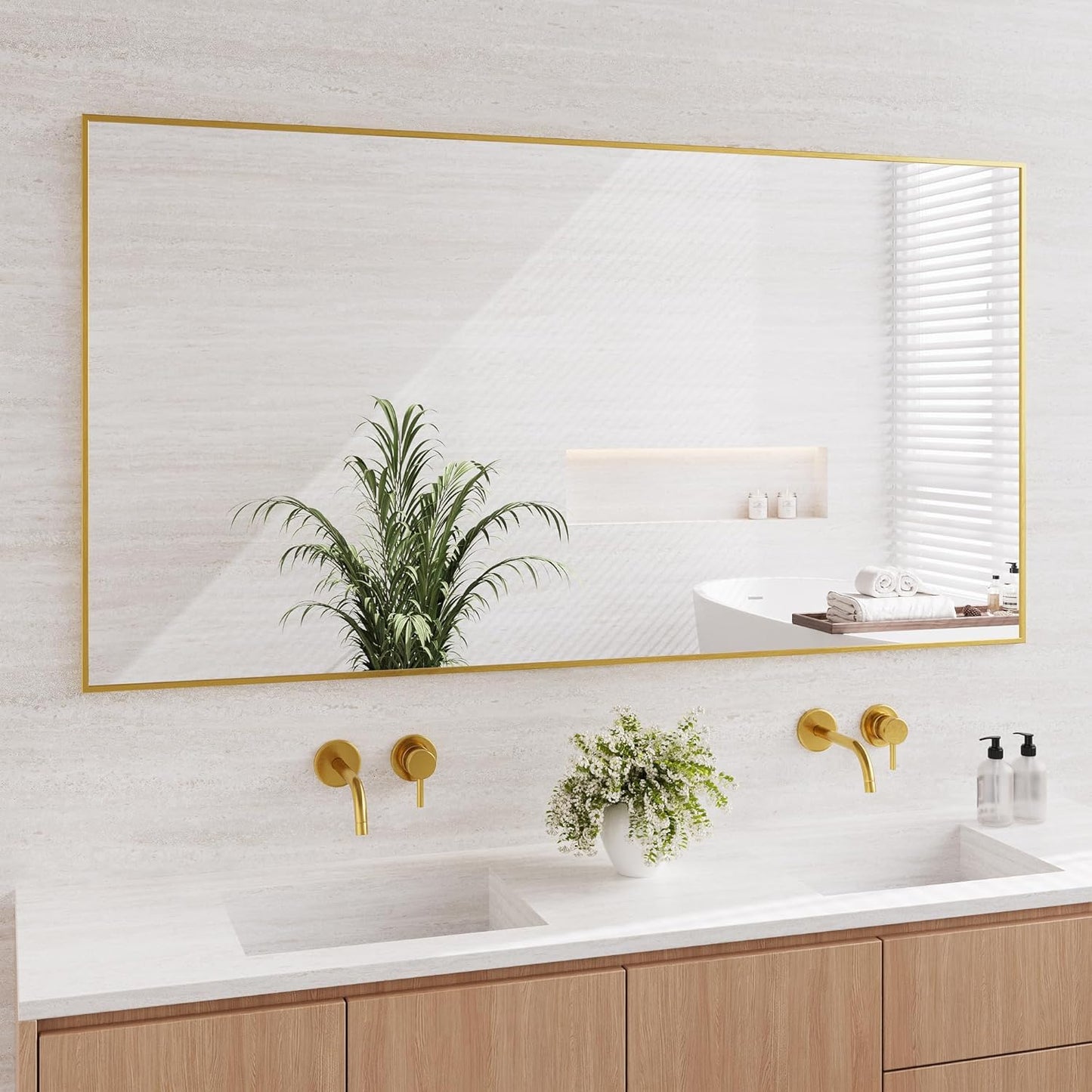Koonmi Gold Mirrors for Wall - Stylish 30x60 Inch Design