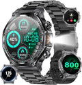 Military Smart Watch for Men - Long Battery, LED Flashlight