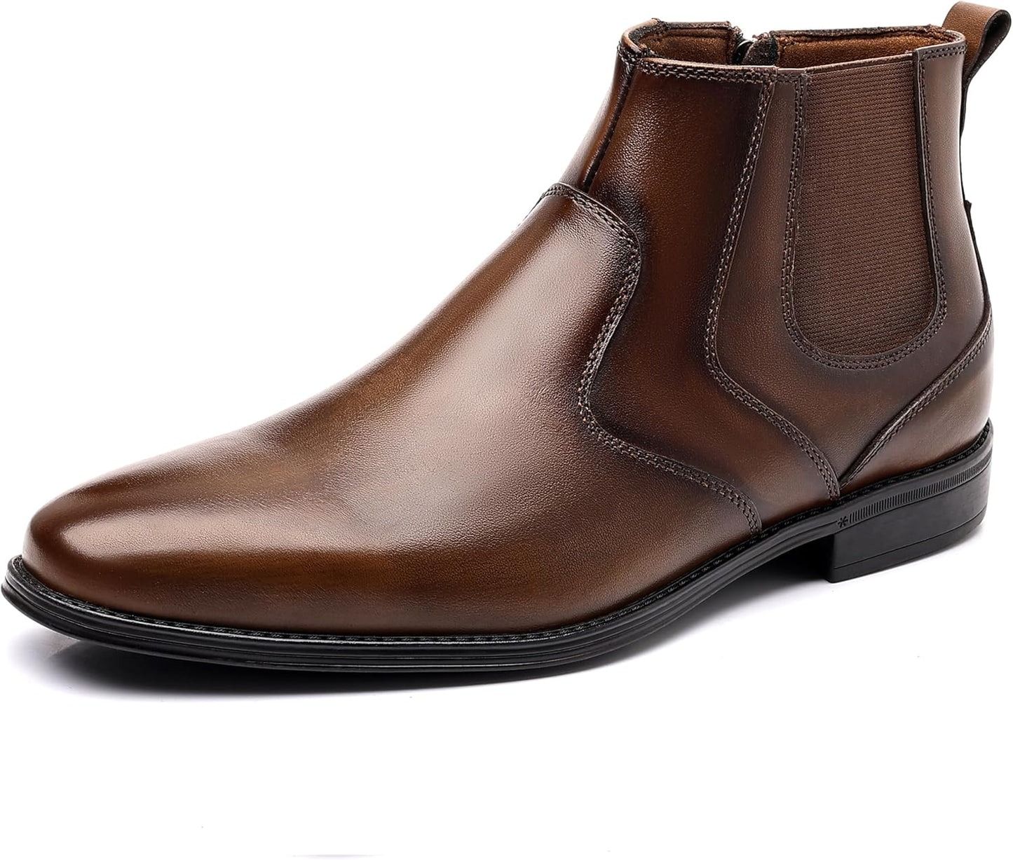Genuine Leather Chelsea Boots for Men with Side Zipper Style