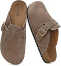 ZUSERIS Suede Clogs Wide Width Leather Mules - Comfort with Arch Men's