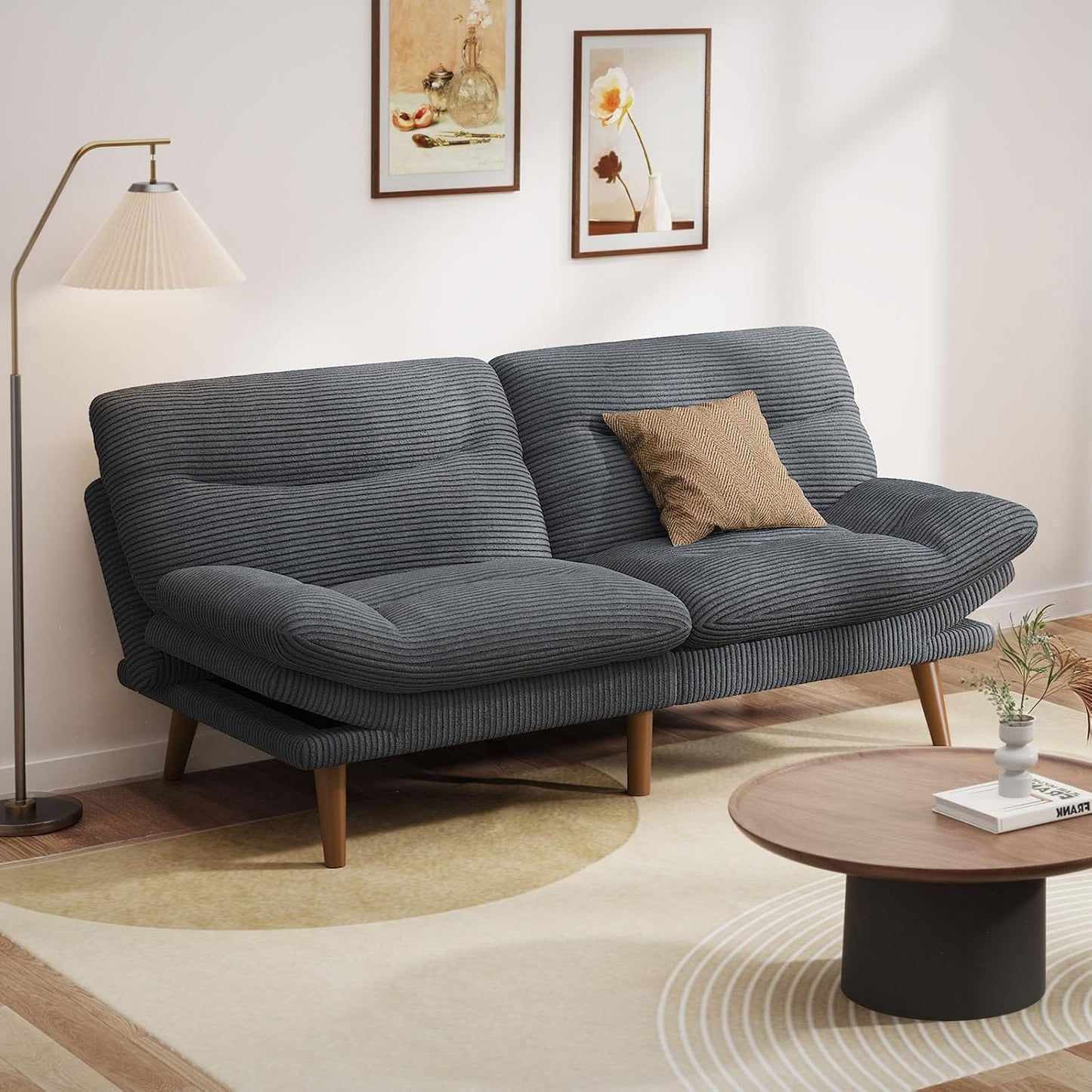 Pipishell 73 in Convertible Futon Sofa Bed for Small Spaces