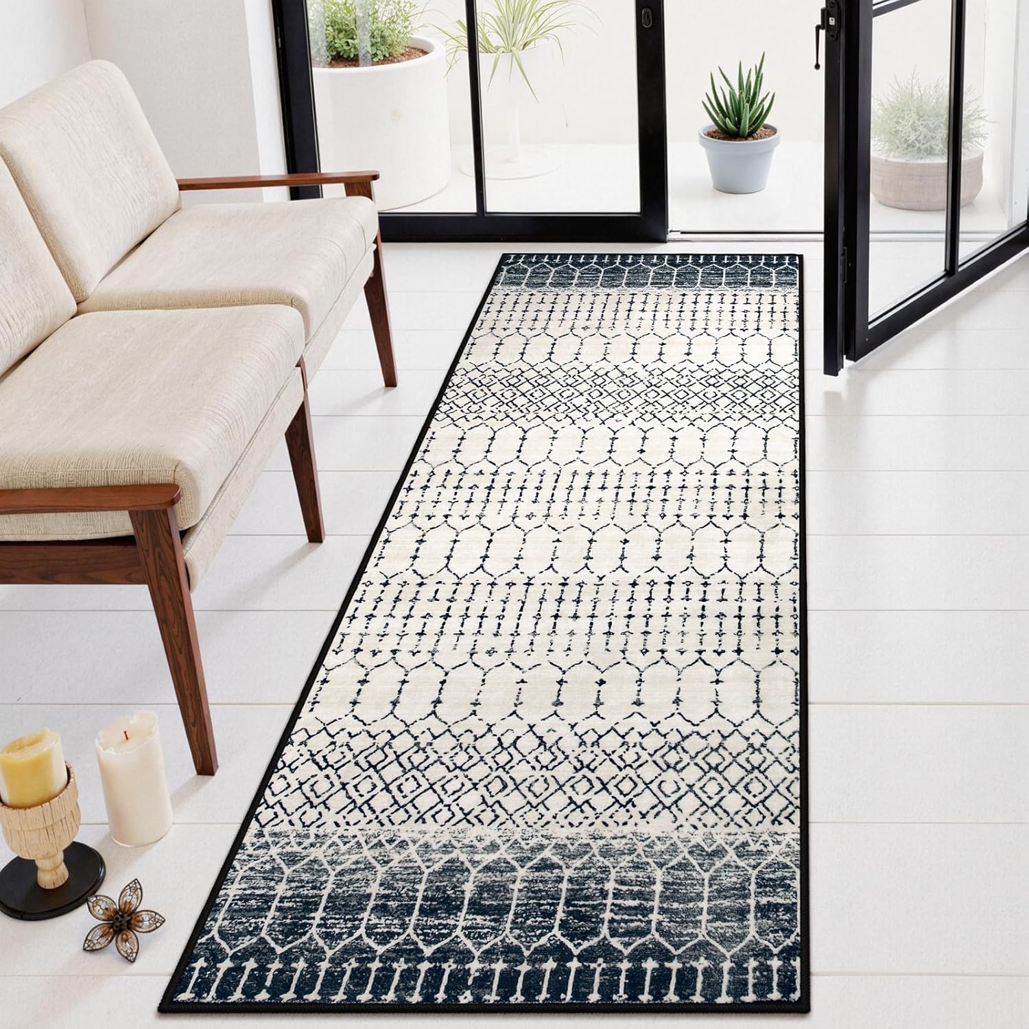 Lahome Moroccan Washable Runner Rug 2x6 for Kitchen and Entryway