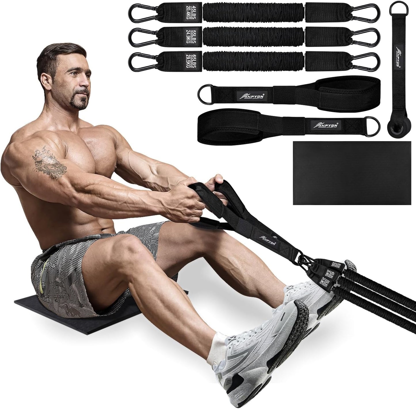HPYGN Rowing Resistance Bands - Total-Body Home Workout!