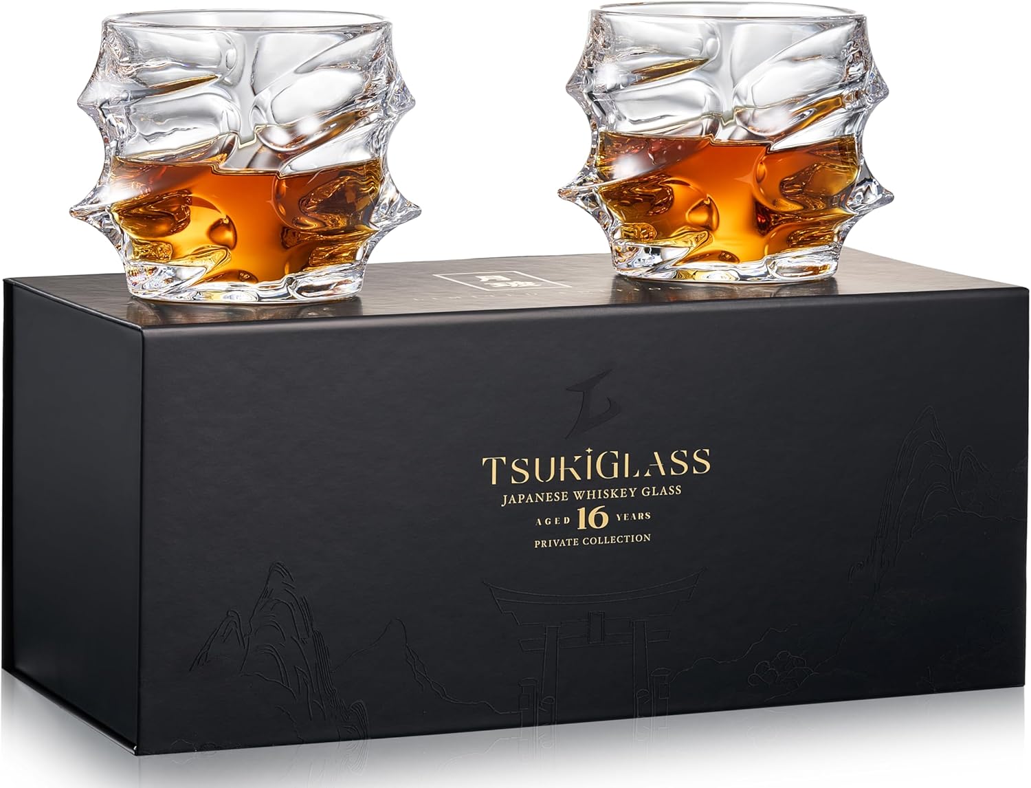 Storm Japanese Crystal Whisky Glasses Set of 2 Premium Tumblers
