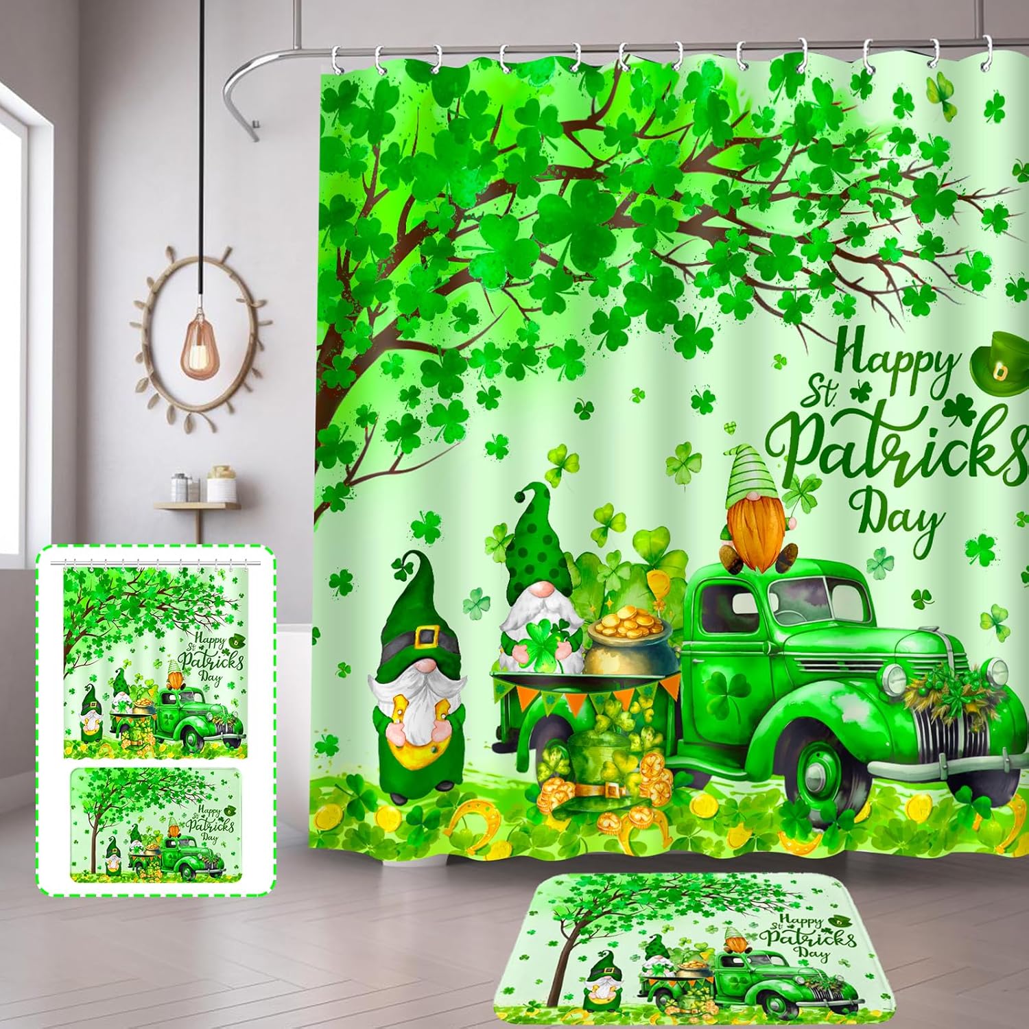 St. Patrick's Day Gnomes Bathroom Set