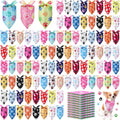 Paw Print Dog Bandanas 200 Pack - Bulk Soft Triangle Scarves for Pets