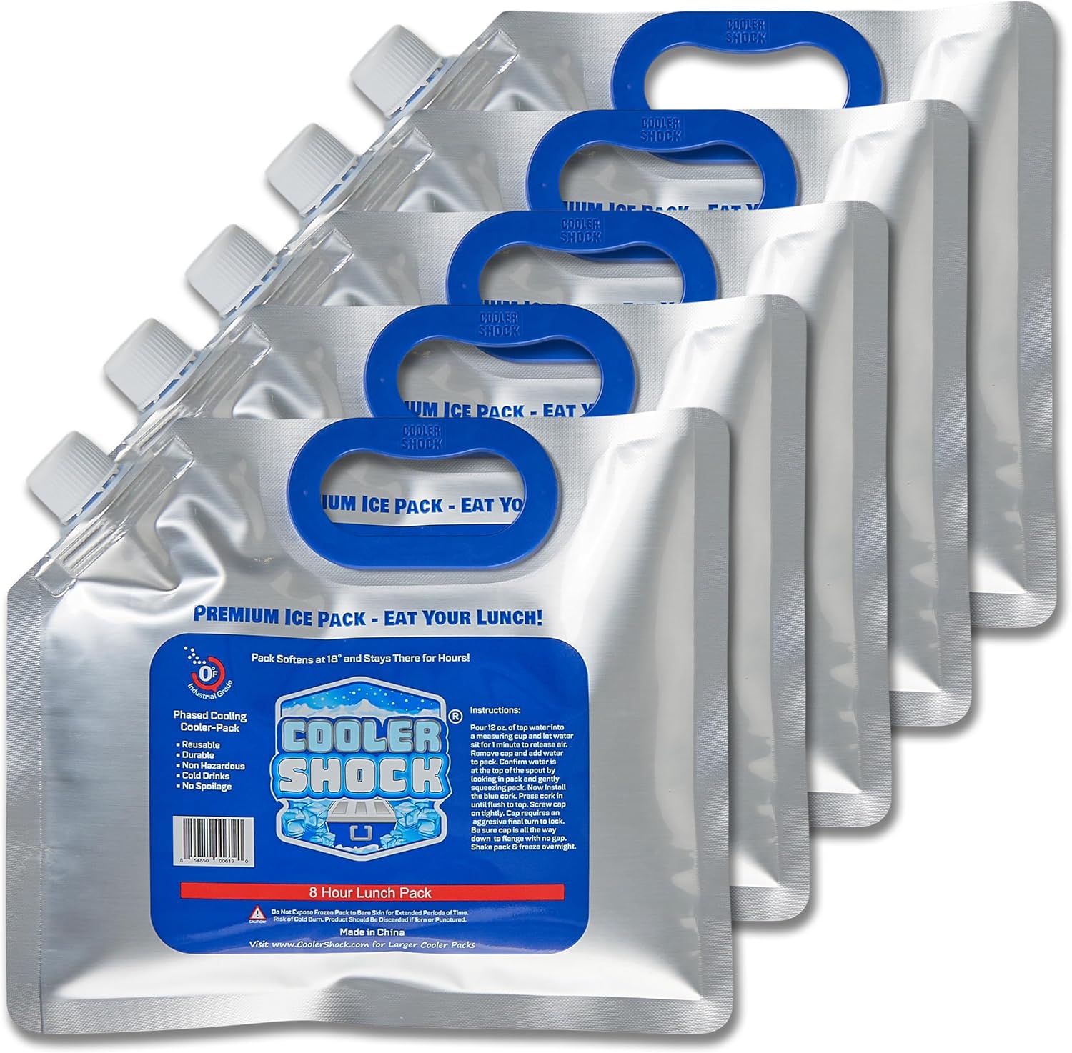 Cooler Shock Reusable Ice Packs for Long Lasting Cold