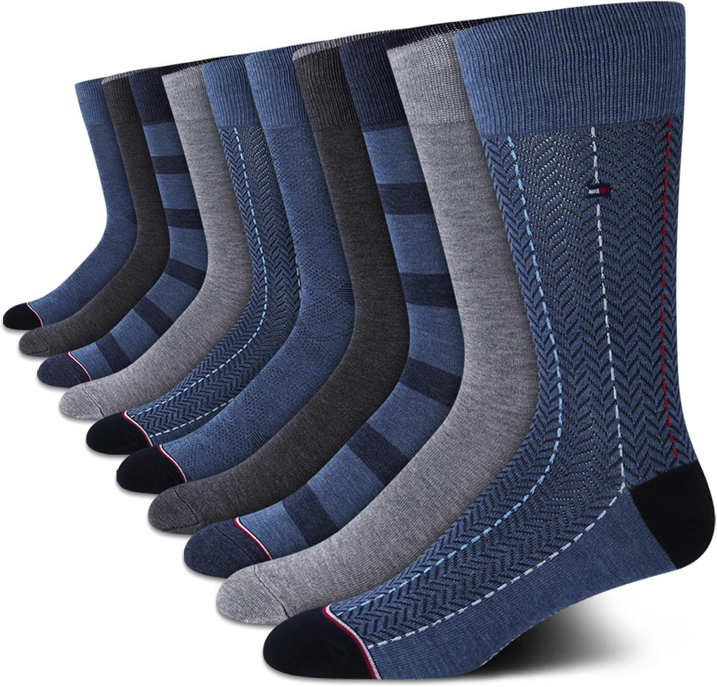 Tommy Hilfiger Mens Dress Socks - Comfort Stretch Crew Socks
