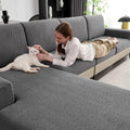 Couch Cushion Covers for Sectional Sofa - Durable Chaise Cushion Cover