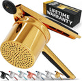 Large 15oz Potato Ricer Gold and Black - Effortless Fluffy Mash