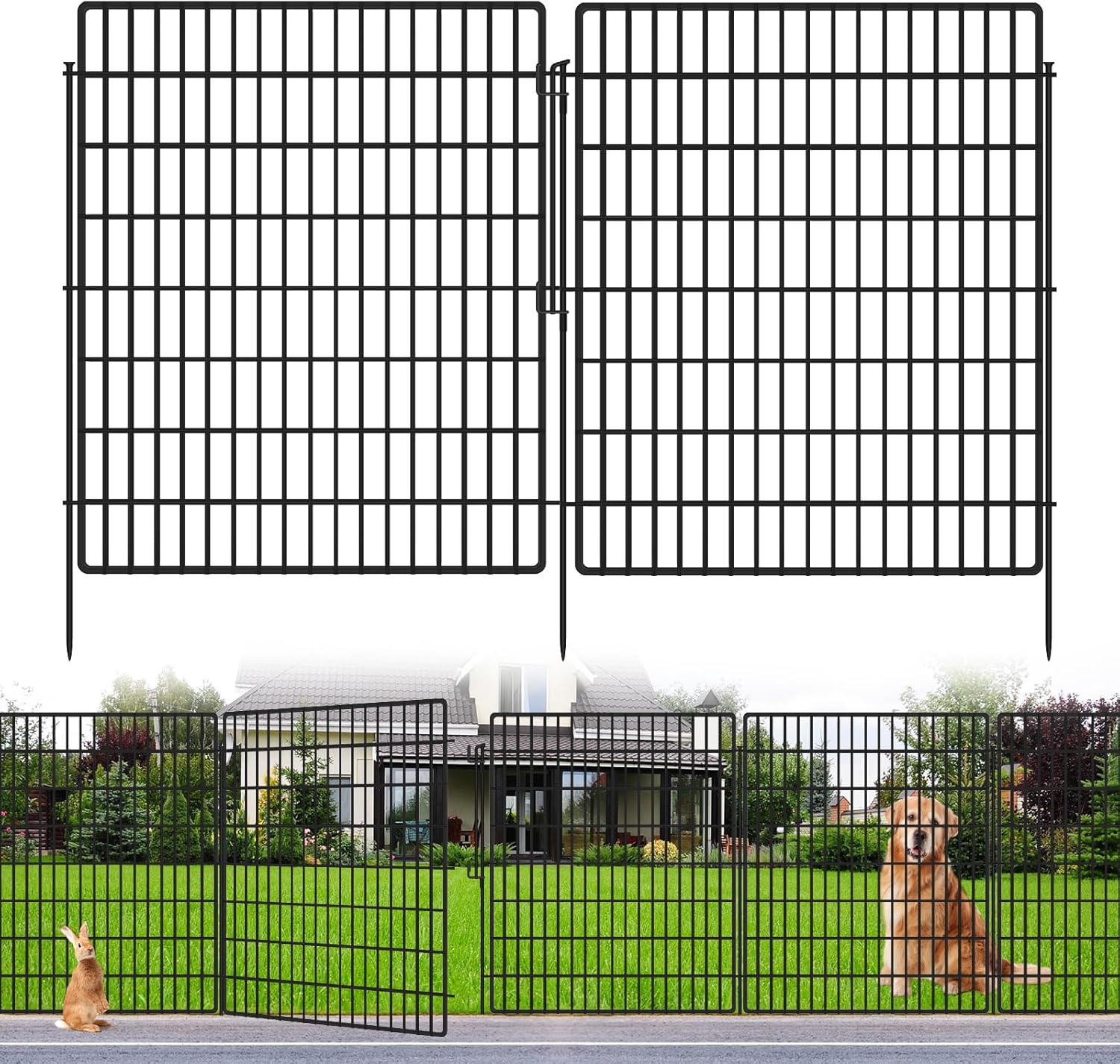 15 Panels Garden Fencing Animal Barrier for Dogs and Pets