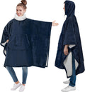 Wearable Blanket Poncho with Neck Warmer Hood - Cozy Oversized Hoodie